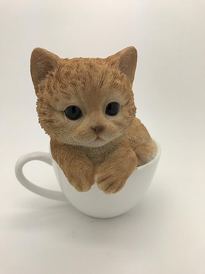 Pacific Giftware Adorable Teacup Pet Pals Cat Kittens Collectible Figurine 5.75 Inches