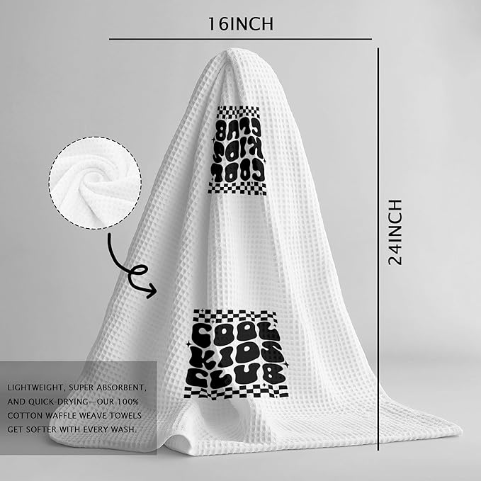 Cool Kids Club Kitchen Towels, Cool Kids Club Bathroom Decor Towels, Cool Club Gifts for Boys and Girls, 16x24 Inch