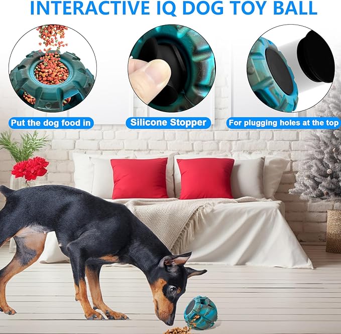 Yipetor Frozen Treat Dispensing Dog Toy - Large Chew Toy, Freezable Fillable Rubber, Reduces Anxiety, Easy to Clean, Interactive Puzzle (Medium)
