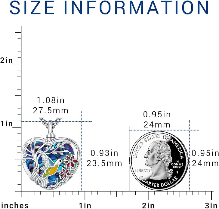 Eusense Cremation Jewelry for Ashes Urn Necklace to Put Ashes In 925 Sterling Silver Memorial Pendant Heart Urn Necklaces for Ashes Necklace for Women Men