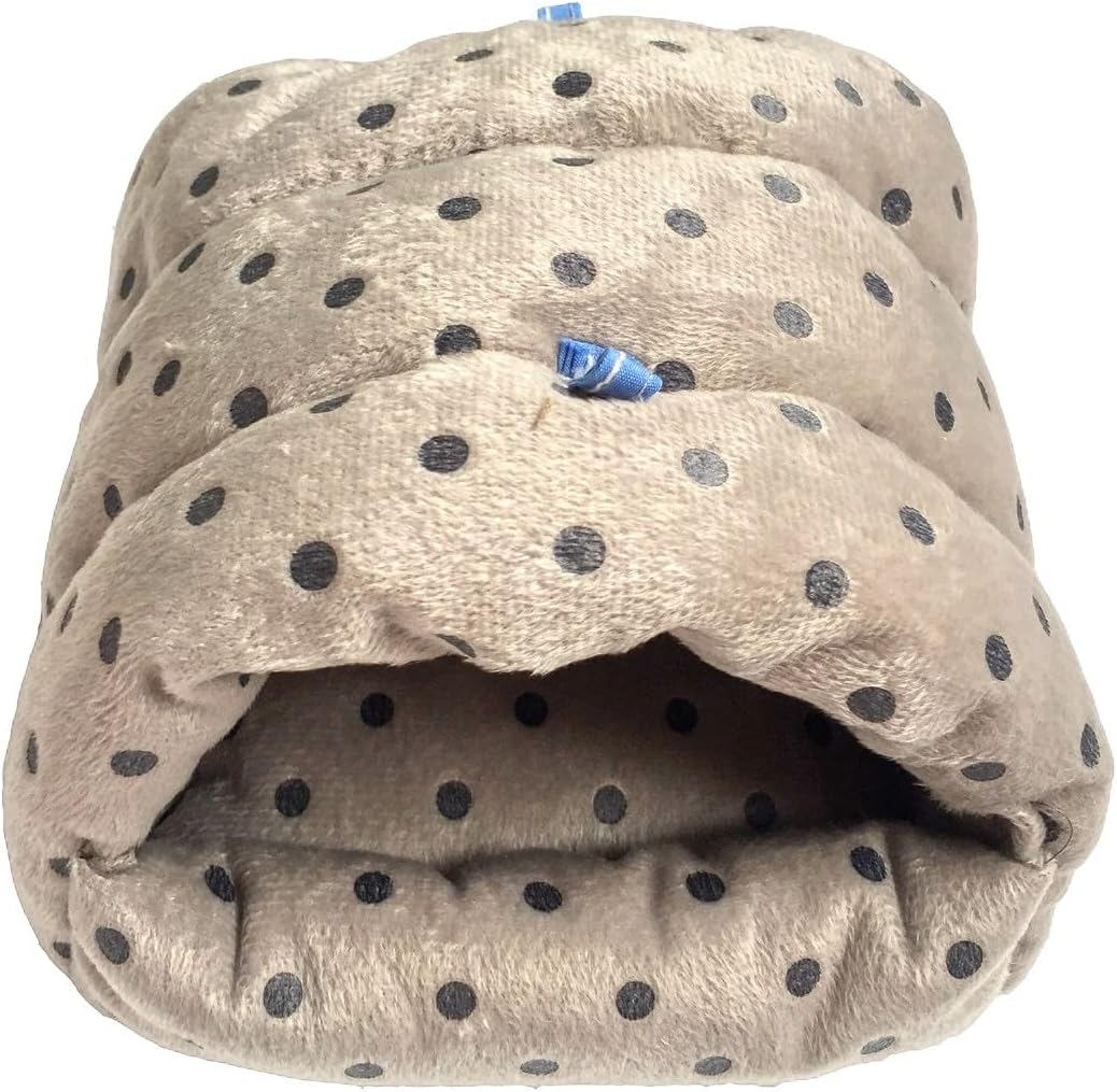 WOWOWMEOW Guinea Pig Cave Bed Small Animals Warm Cage Hanging Bed for Rat, Chinchilla, Hedgehog, Rabbit (L, Dot-Grey)