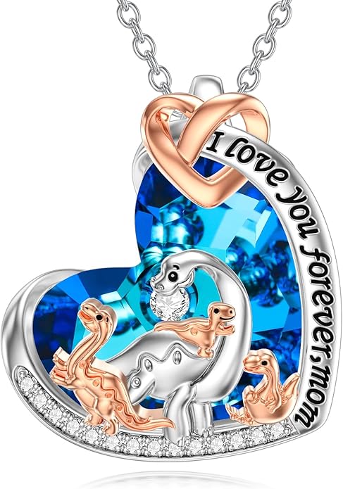 Mothers Day Gift for Mom 925 Sterling Silver Mama Bear/Dinosaur/Cat/Bird/Chicken Necklace with 1 2 3 4 5 Cubs Jewelry for Women Wife Grandma