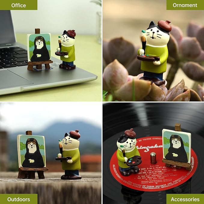 Cute Mini Cat Figurine Resin Cat for Office, Home Decoration Perfect Cute Cat Gift for Cat Lovers