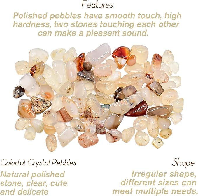 Halatool Crystal Pebbles 8 LB Bulk Bag 0.27"- 0.79" Natural Landscaping Pebbles Aquarium Gravel Decorative Polished Stone Suitable for Plants Home Decoration DIY Handmade Fish Tanks Vase Filler