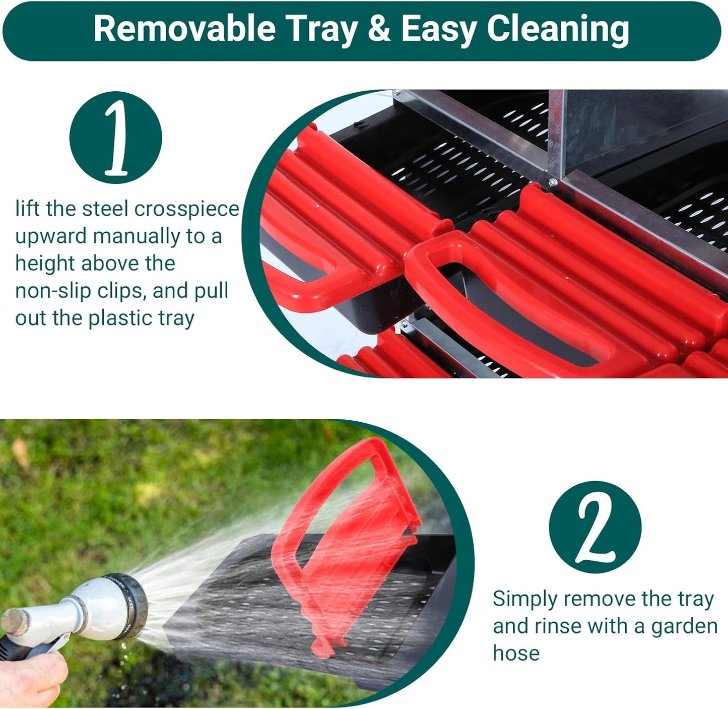 Nesting Boxes for Chickens, Chickens Laying Boxes for Chicken Coop with Legs, 8 Compartments Chicken Nesting Boxes, with Removable Tray, Easy Cleaning, for Hens Outdoor Chicken Coop Farm Yard, Red