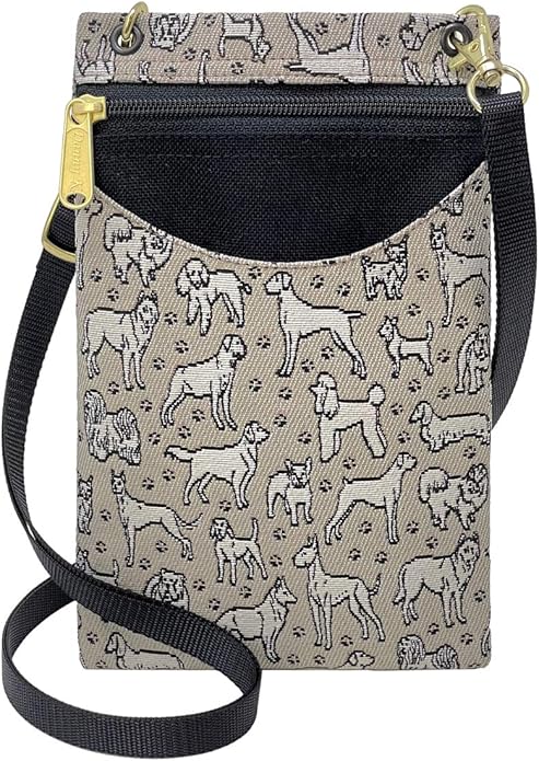 Danny K. Women's Tapestry Crossbody Cell Phone or Passport Purse, Handmade in USA