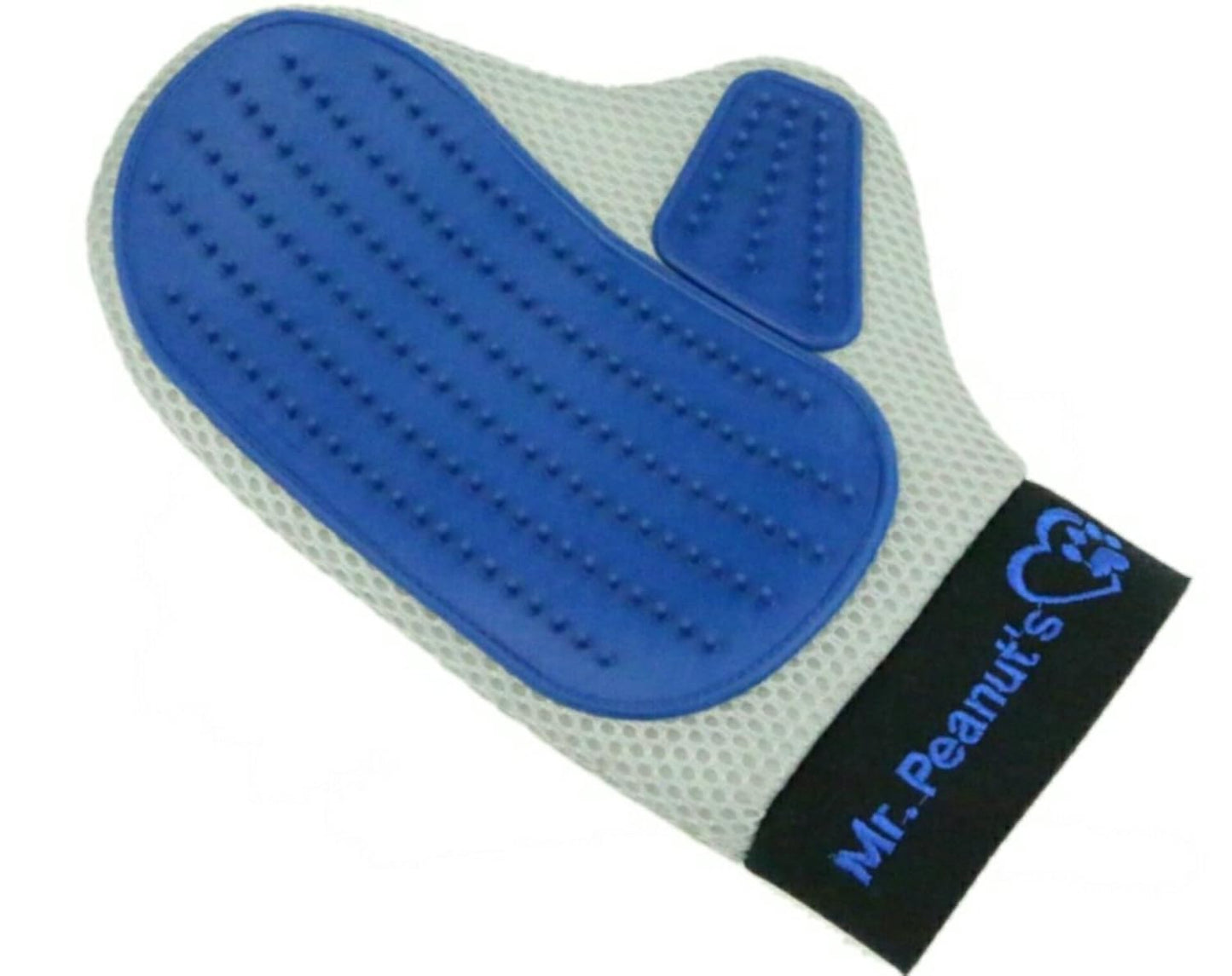 Mr. Peanut’s Pet Grooming Glove – Deshedding Hair Removal Mitt with Gentle Silicone Tips, Adjustable Wrist Strap & Breathable Mesh; Perfect for Dogs, Cats, Rabbits & Small Pets