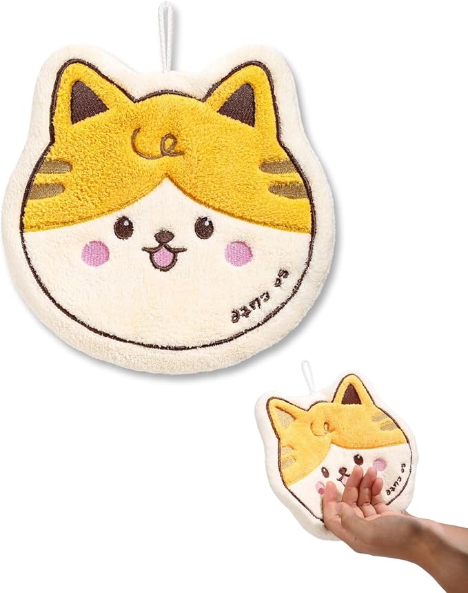 Cat Hand Towels Set for Bathroom: Gifts for Kids Teens Daughter Son Cat Lovers Cute Kitty Pattern Kitchen Towels Drying Your Hands Pads Hand Wiping Towels (1p)