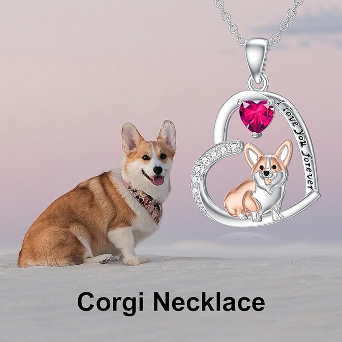 Dachshund Necklace 925 Sterling Silver Dachshund Birthstone Pendant Cute Animal Puppy Dog Dachshund Jewelry Gifts for Women Dachshund Lover