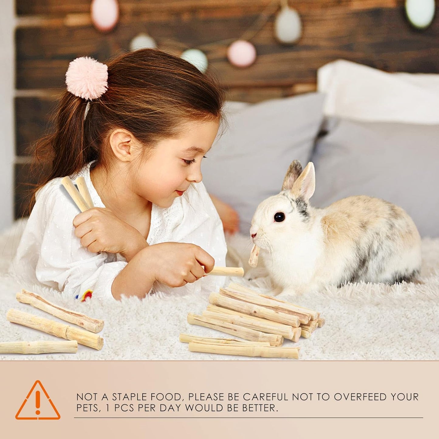 Bissap 700g/1.5Ib Sweet Bamboo Chew Sticks for Rabbits, Bunny Chewing Sticks for Rabbits Hamster Chinchilla Guinea Pigs Rabbit Small Animals Natural Treats Teeth Grinding Toys