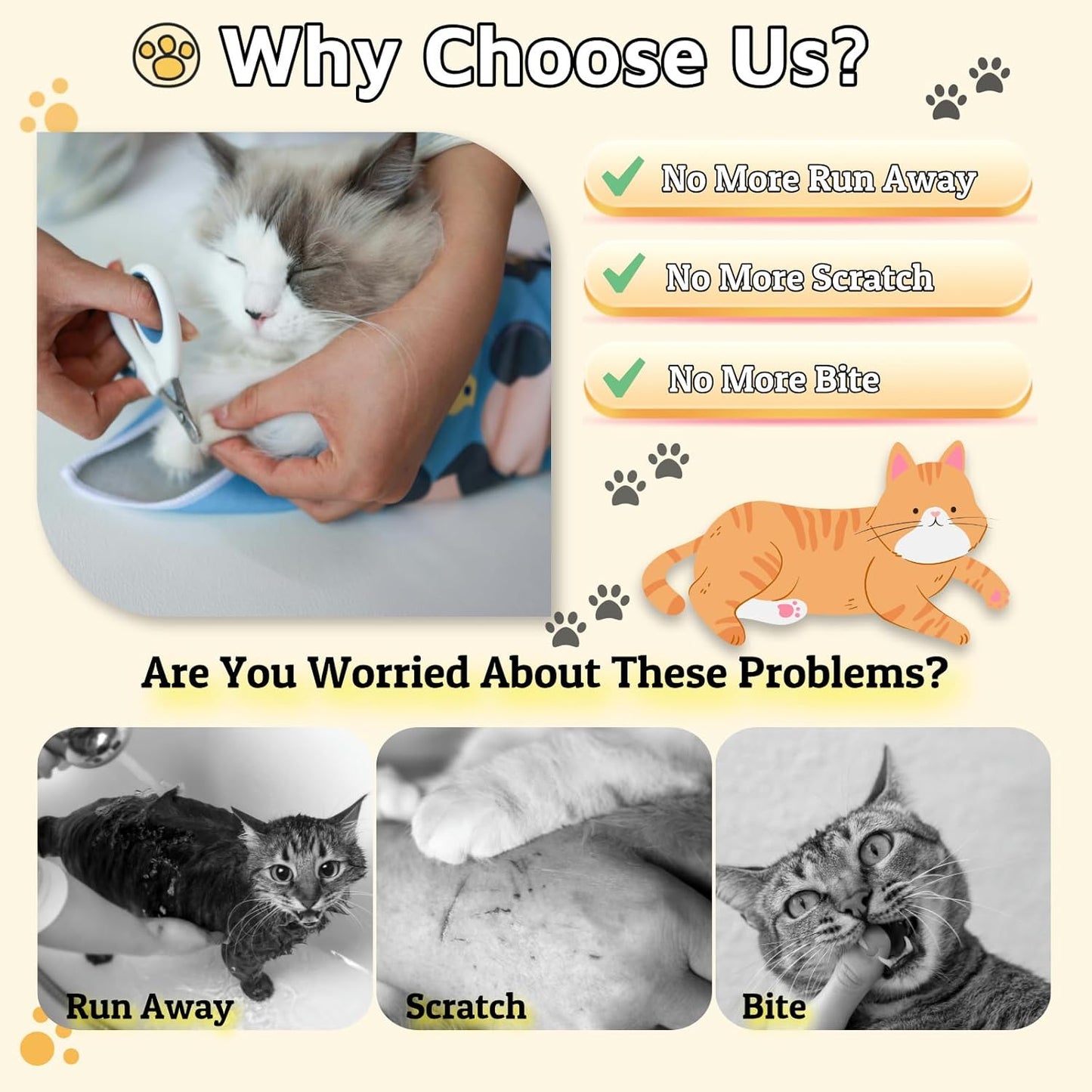 Cat Wrap for Grooming-Premium Cat Grooming Wrap Cat Restraint for Nail Clipping, Self-Adherent Soft Cat Blanket to Wrap Cat Anti-Scratch Anti-Escape Grooming Bag (Blue, XL(Within 17lbs))