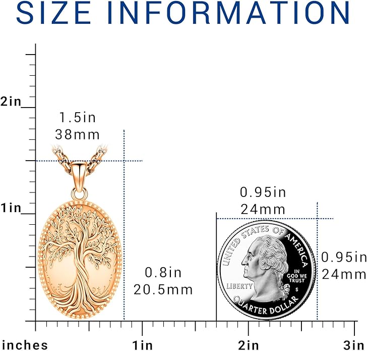 Picture Locket Necklace for Women Men Rose 14K Real Gold 925 Sterling Silver Jewelry Heart Locket Necklace that Holds Pictures Tree of Life Viking Wolf Celtic Knot St Christopher St Michael Pendant