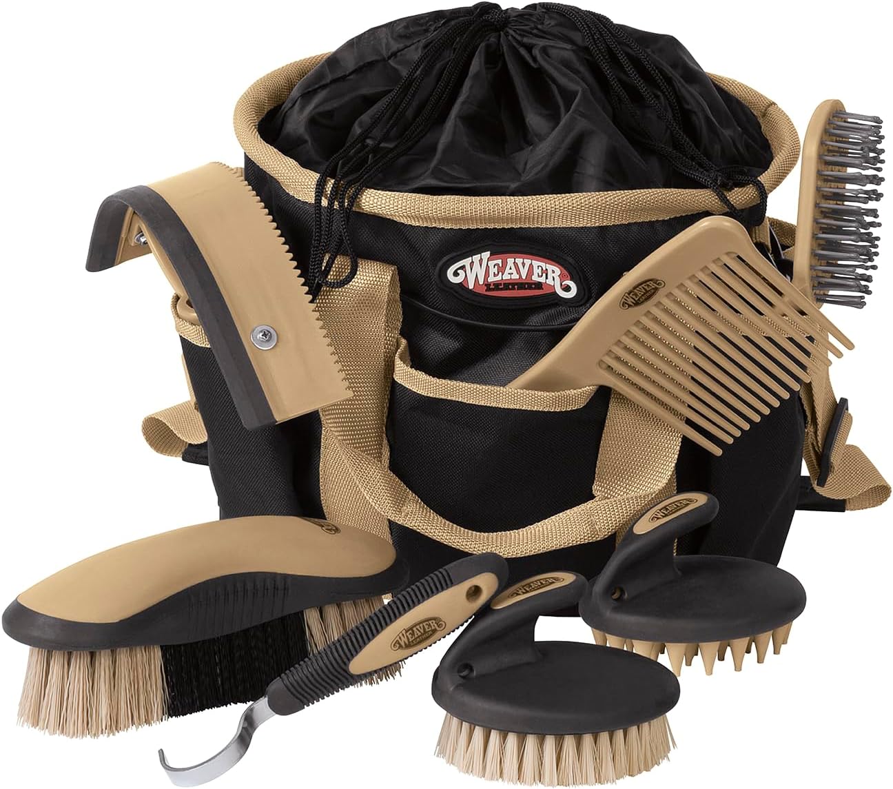 Weaver Leather Grooming Kit, Black/Beige, 65-2055-BK