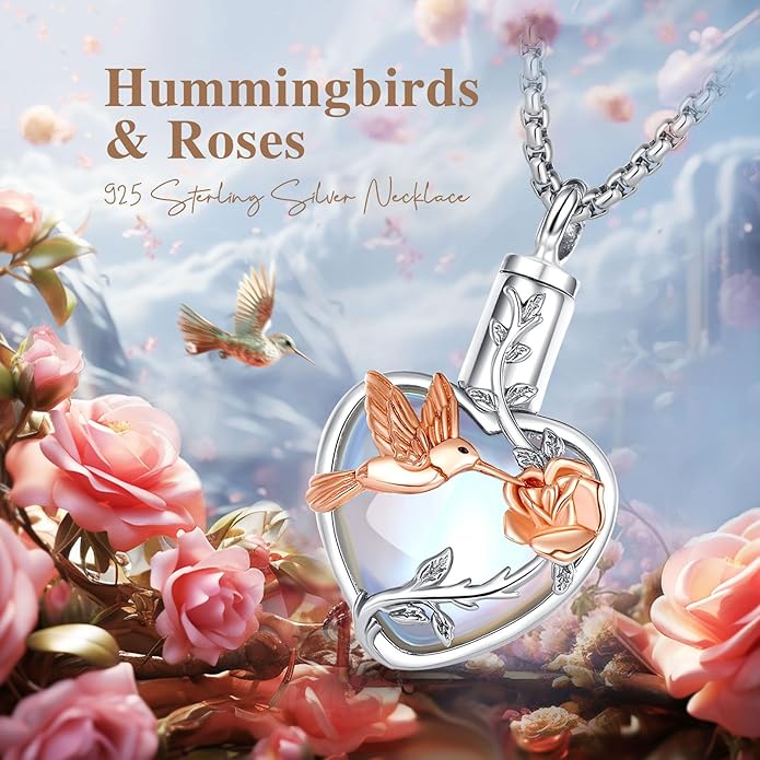 EUDORA Sterling Silver Urn Necklace for Ashes for Women Men, Ash Pendant for Human Cat Dog Ashes, Necklace for Ashes of Loved One Dad Mom Papa Pet Cremation Souvenir Jewelry for Funeral, 20inch