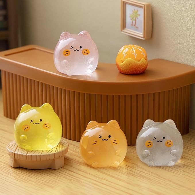 Mini Cat Figurines 100 Pack Resin Cats Animals Figures Bulk Animals Tiny Cats DIY Accessories for Garden