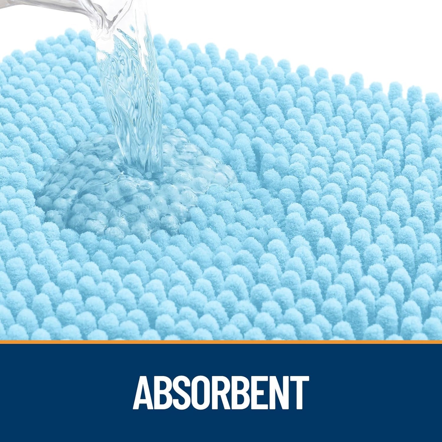 OLANLY Dog Door Mat for Muddy Paws 47x24, Absorbs Moisture and Dirt, Absorbent Non-Slip Washable Doormat, Quick Dry Chenille Mud Mat for Dogs, Entry Indoor Entryway Carpet for Inside Floor, Blue