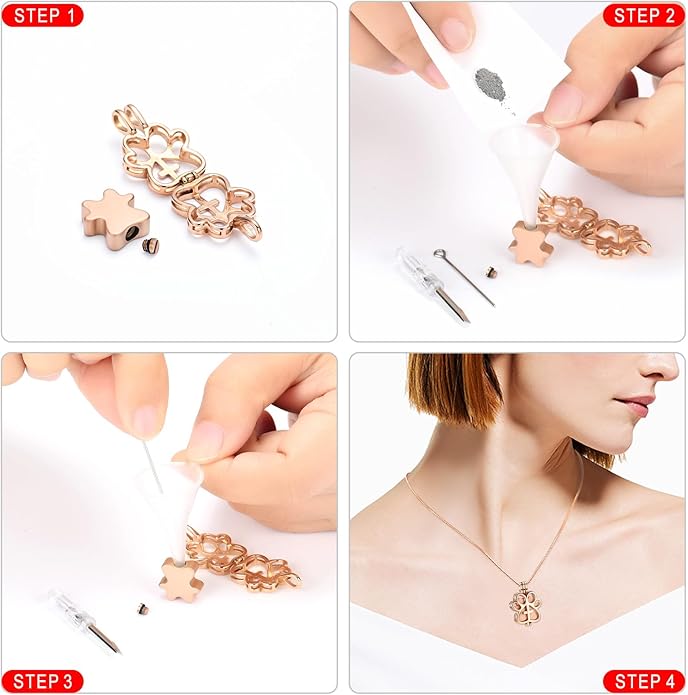 Pet Cremation Jewelry for Dog/Cat Paw Stainless Steel Memorial Locket Urn Necklace with Hollow Urn Cremation Jewelry for Ashes