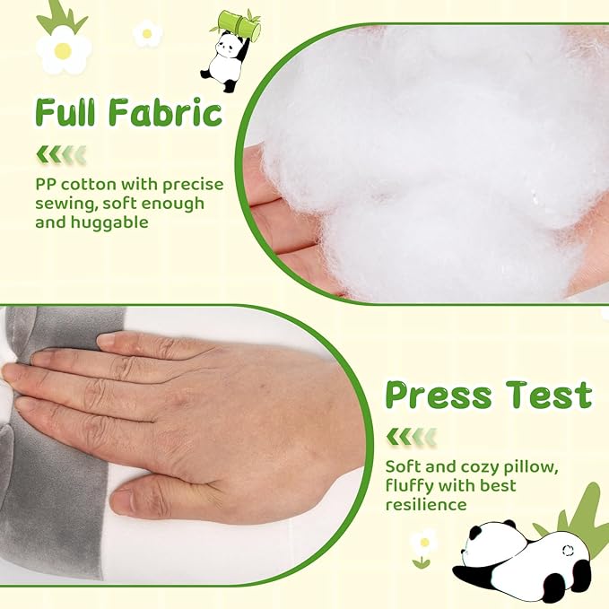 Panda Plush, Cute Panda Plushies Toy, Soft Plushie Cuddle Pillow, Anime Plushie Doll, Cute Stuff Toys Gift for Girls, Boys and Males (16 Inch)