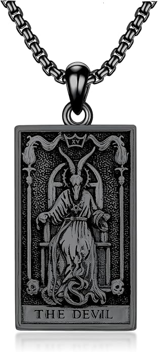 PELOVNY Tarot Card Necklace 925 Sterling Silver Skeleton Necklace The Sun Moon Star Strength Lovers Death Devil Fool Tarot Jewelry Christmas Birthday Gifts for Men Women Unisex