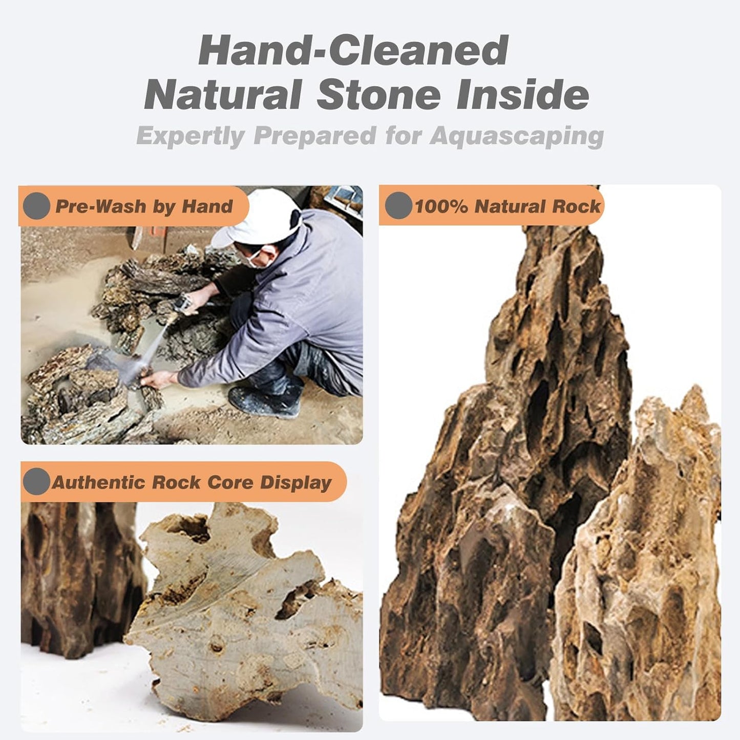 Natural Aquarium Rocks 5LB Dragon Stone Rock Decoration Aquascaping Stone for Aquariums Landscaping Model Fish Tanks Terrariums Vivariums-2-4 inches