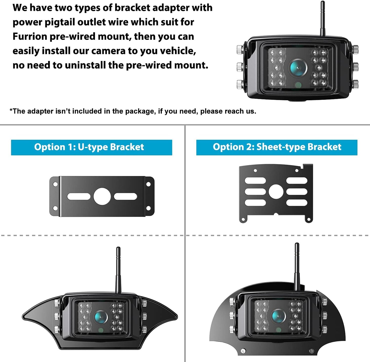 Fookoo HD 1080P 9" Wireless Backup Camera System, 9-inch Dual/Quad Split Monitor w/Recording, Supports 4 Cameras, IP69 Waterproof Rear View Cam Parking Lines 32GB SD Card for RV/Trailer/Truck(DW901)