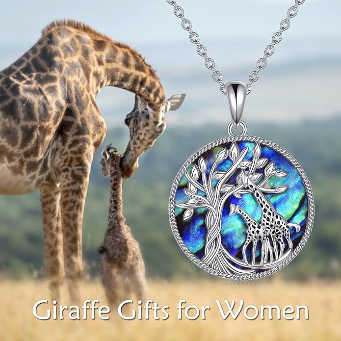 TOUPOP Tree of Life Animal Necklace 925 Sterling Silver Crystal/Abalone Shell Animal Pendant Jewelry Birthday Mothers Day Gifts for Women Mom Wife Her