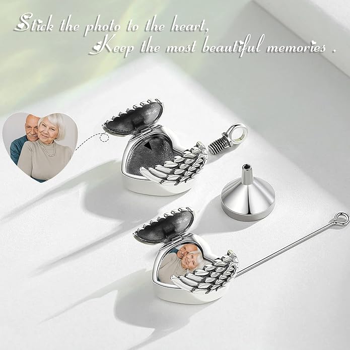 EUDORA Sterling Silver Urn Necklace for Ashes for Women Men, Ash Pendant for Human Cat Dog Ashes, Necklace for Ashes of Loved One Dad Mom Papa Pet Cremation Souvenir Jewelry for Funeral, 20inch