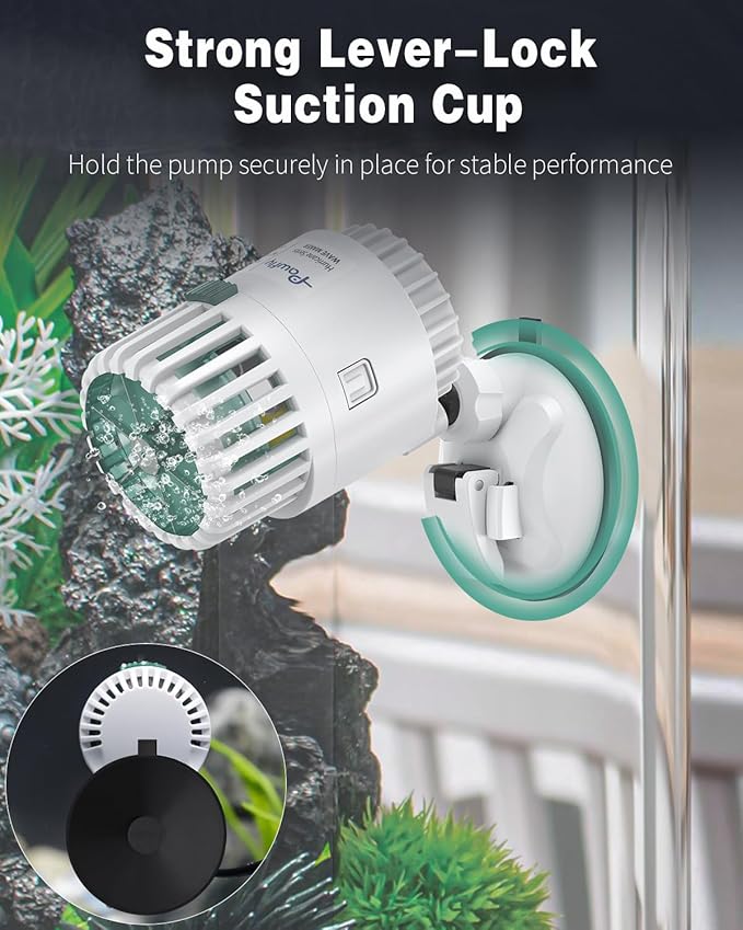 Pawfly Wave Maker for Aquarium, 800 GPH 3W Aquarium Powerhead, Quiet Submersible Wavemaker for Fish Tanks up to 50 Gallons, Water Circulation Pump with Strong Suction Cup Base