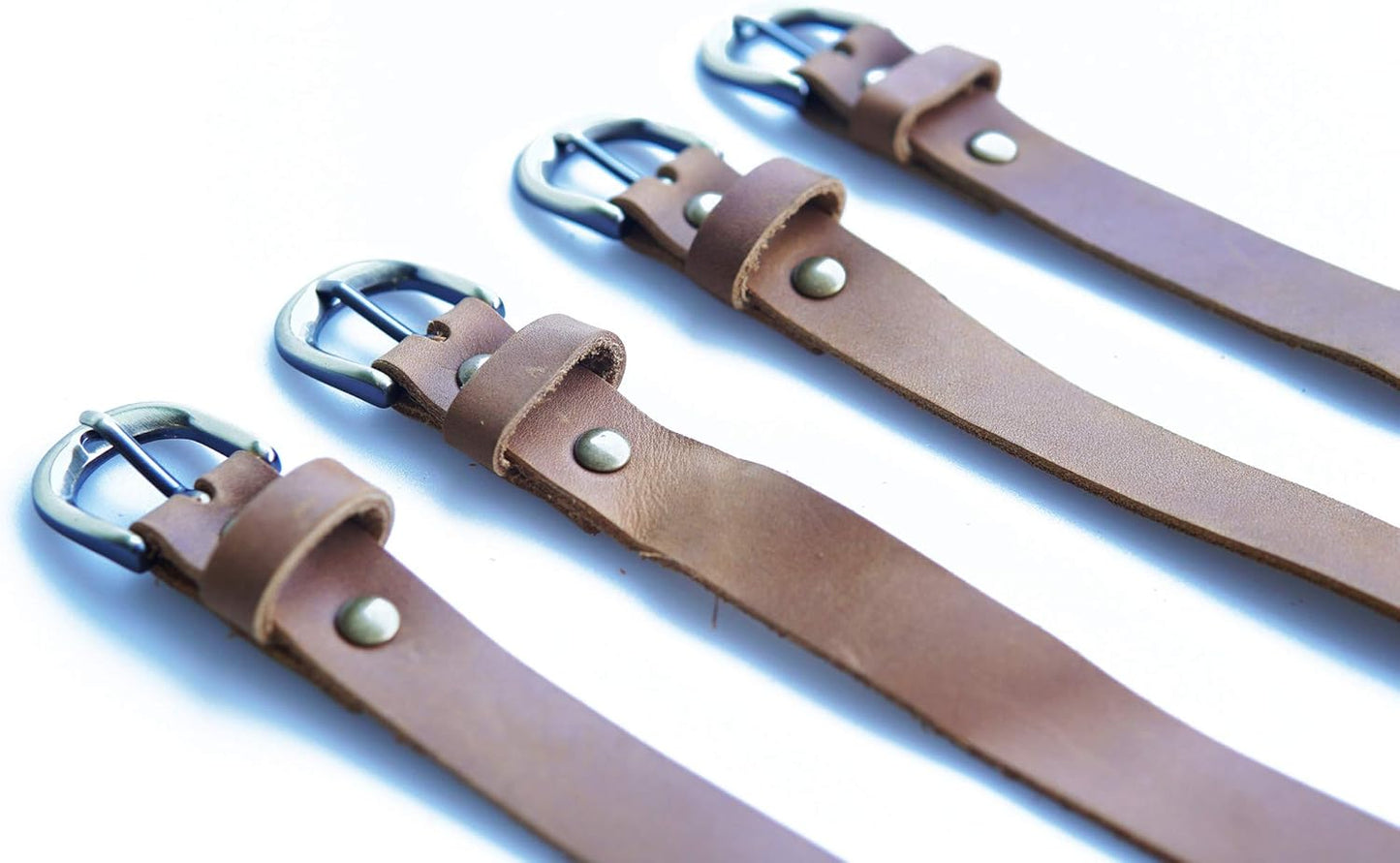 Jeereal Genuine Leather Stirrup Straps (4 Pack) with Metal Buckle Adjustable Length