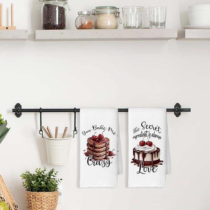 Funny Valentine Poems Kitchen Towels Set of 2, Heart Love Wedding Gift, Love Gifts Gifts for Her Girlfriend Wife Women Decoration Tea Towels Kitchen Hand Towels 16x24 Inch