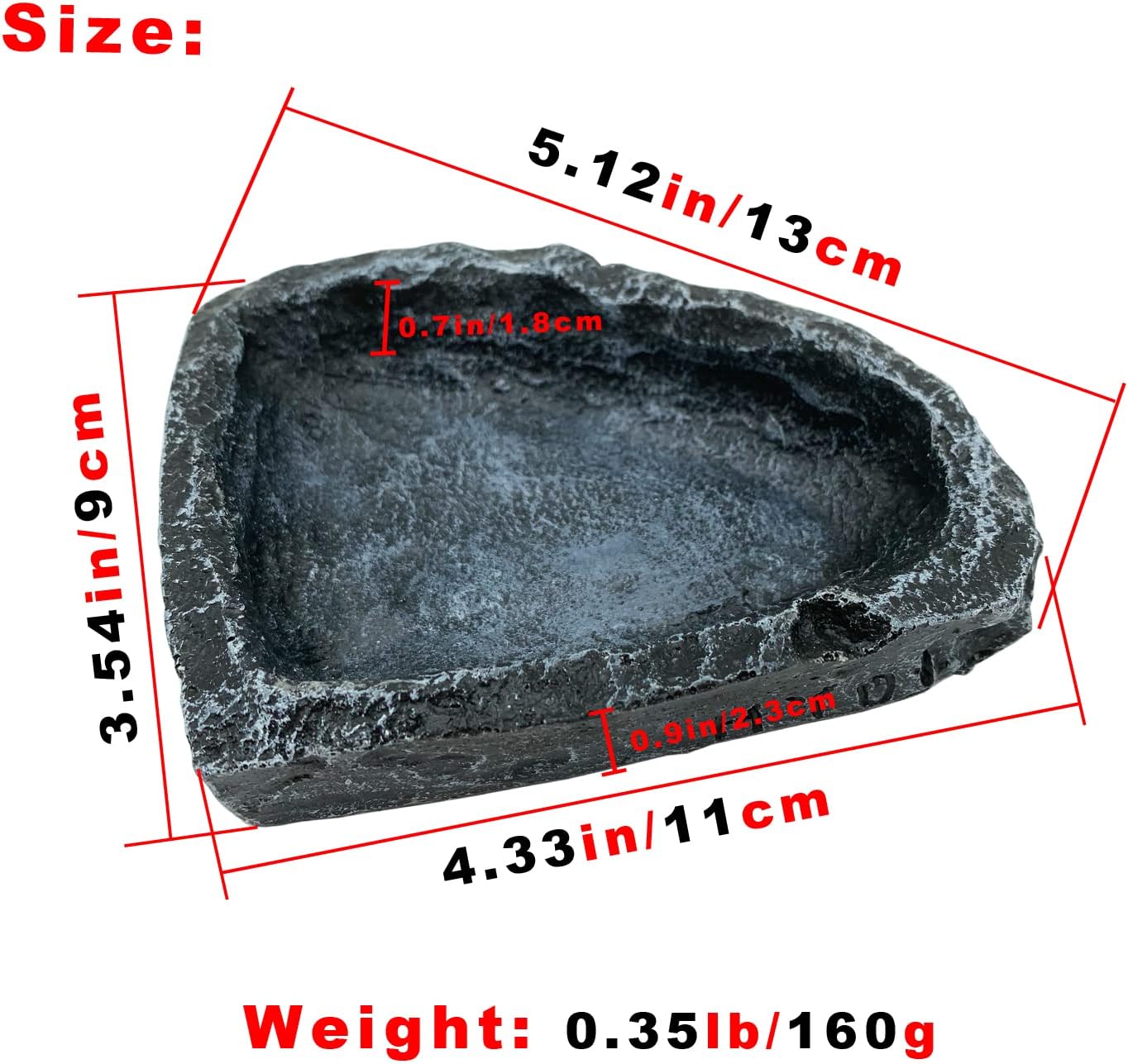 Reptile Water Dish Food Bowl, 2 Pack Reptile Feeding Dish Corner Bowl Terrarium Bowls for Bearded Dragon Lizard Frog Gecko Tortoise Hermit Crab