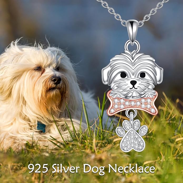 YAFEINI Animal Necklace Sterling Silver Moonstone/Turquoise/Abalone Shellfish Pendant Animal Necklace Cute Animal Jewelry Birthday Gifts Woman