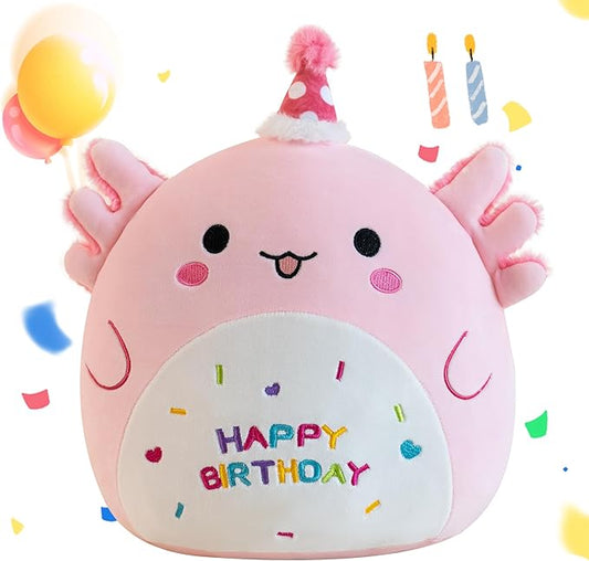 Axolotl Plush Adorable Axolotl Stuffed Animals Soft Birthday Gift Axolotl Plushies Pillow for Kids Boys Girls Pink 8 inch