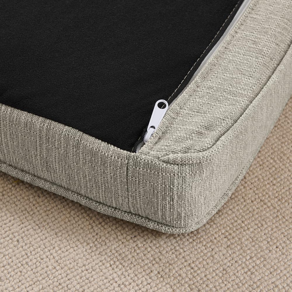 Dog Sofa Couch for Medium to Large Dogs, 55" Memory Foam Pet Sofa Couch with Washable Fabric, Durable Elevated Dog Bed with Legs, Removable Cushion for Medium and Large Dogs, Beige