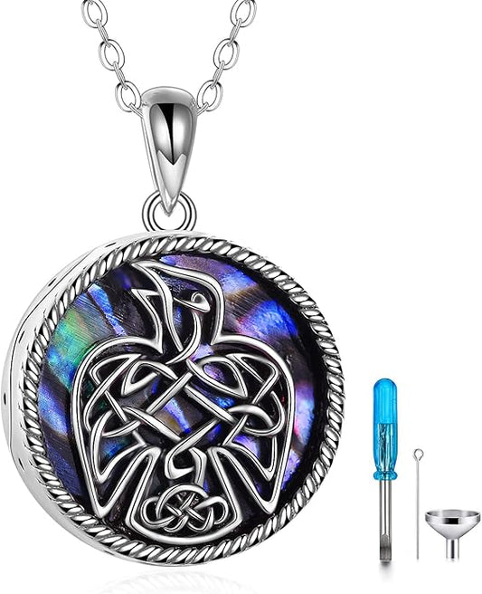 TIGER RIDER Urn Necklace for Ashes for Women 925 Sterling Silver Cremation Jewelry for Ashes