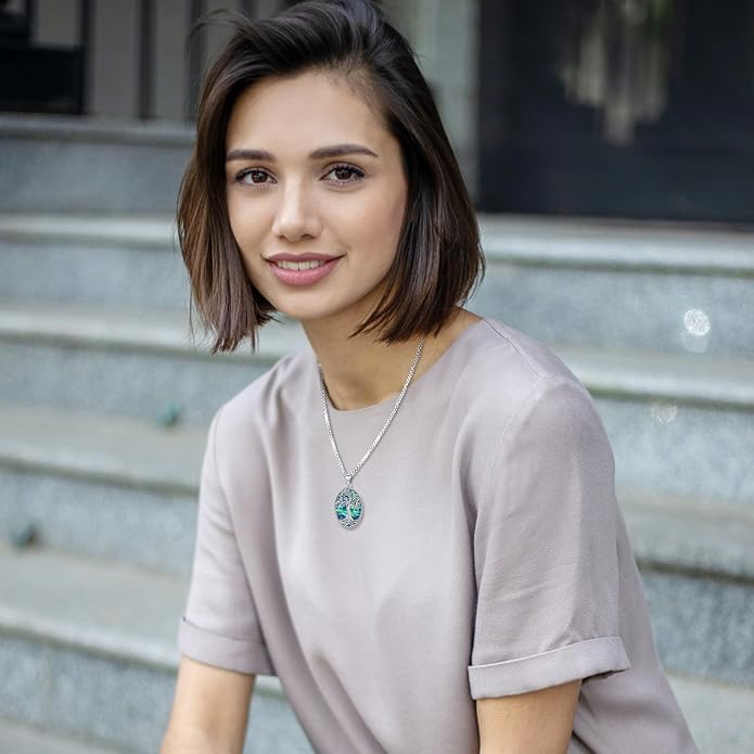 Picture Locket Necklace for Women Men Rose 14K Real Gold 925 Sterling Silver Jewelry Heart Locket Necklace that Holds Pictures Tree of Life Viking Wolf Celtic Knot St Christopher St Michael Pendant