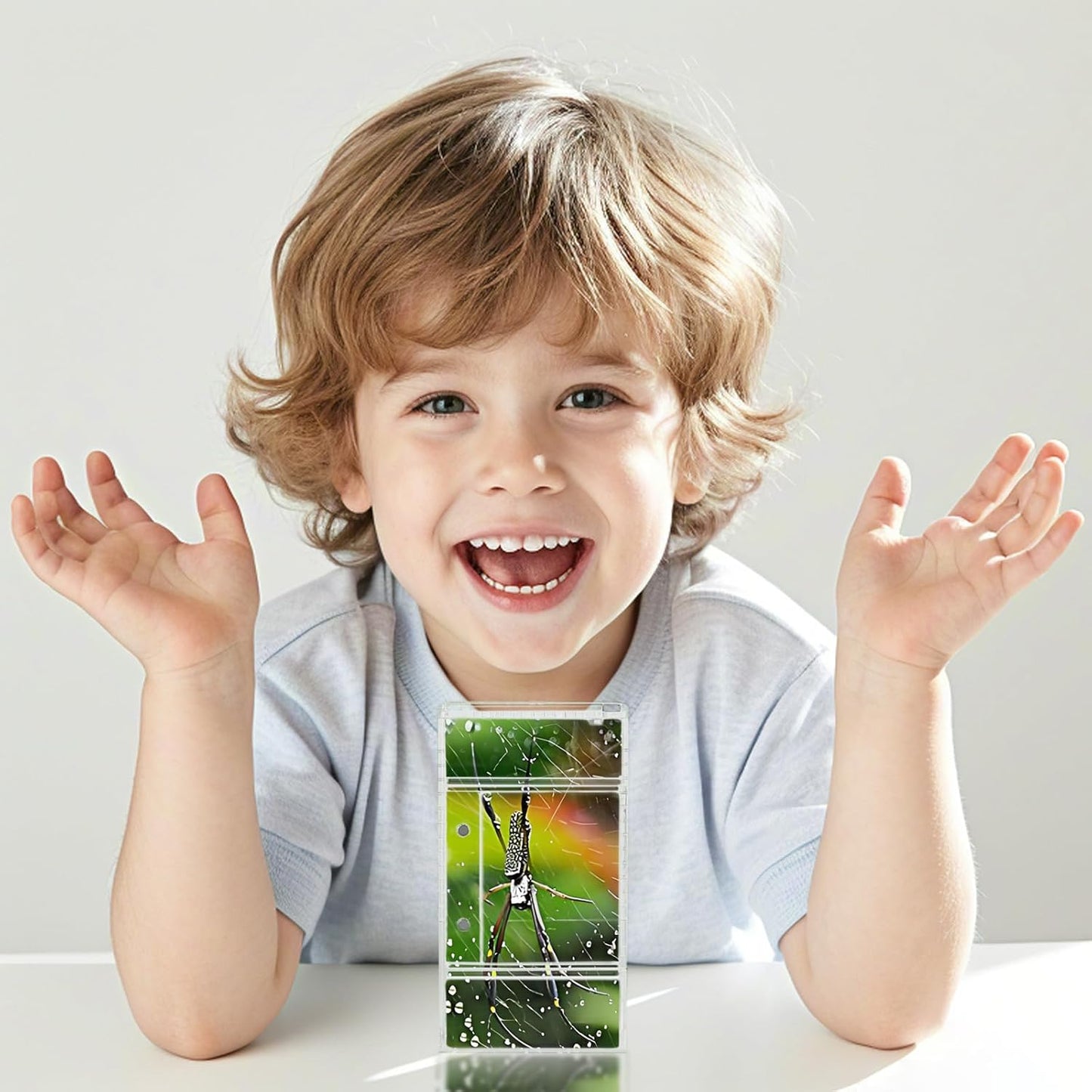 Small Reptile Terrarium – Jumping Spider Enclosure with Water-Holding Design – Spider & Tarantula Enclosure, Praying Mantis Habitat, Reptile Enclosure & Accessories