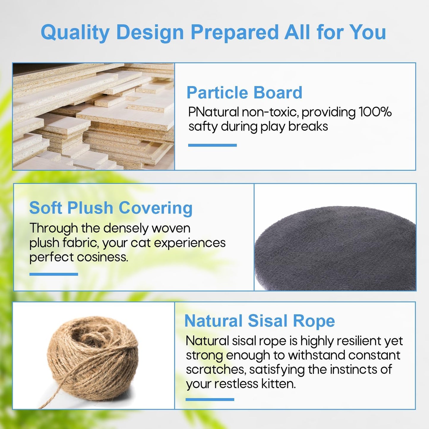 FDW Cat Tree 54in Cat Tower Multi-Level Durable Cat Scratching Post & Cozy Fun Cat Jumping Platform Space Saving Cat Condo Pet Play House for Indoor Cats,Ashy