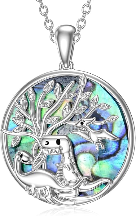 TOUPOP Tree of Life Animal Necklace 925 Sterling Silver Crystal/Abalone Shell Animal Pendant Jewelry Birthday Mothers Day Gifts for Women Mom Wife Her
