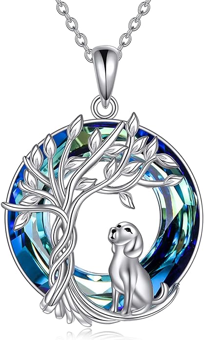 TOUPOP Tree of Life Animal Necklace 925 Sterling Silver Crystal/Abalone Shell Animal Pendant Jewelry Birthday Mothers Day Gifts for Women Mom Wife Her