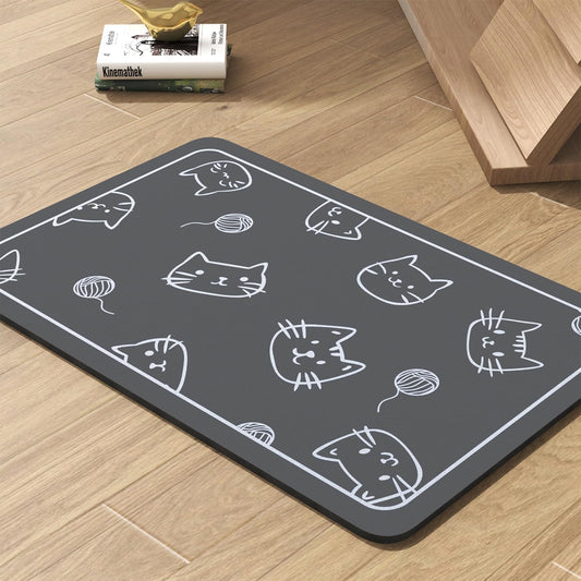 Pet Feeding Mat-Absorbent Dog Mat for Food and Water Bowl-No Stains Quick Dry Water Dispenser Mat-Dog Accessories Pet Supplies-Bowl for Messy Drinkers（Cats,23"x34"