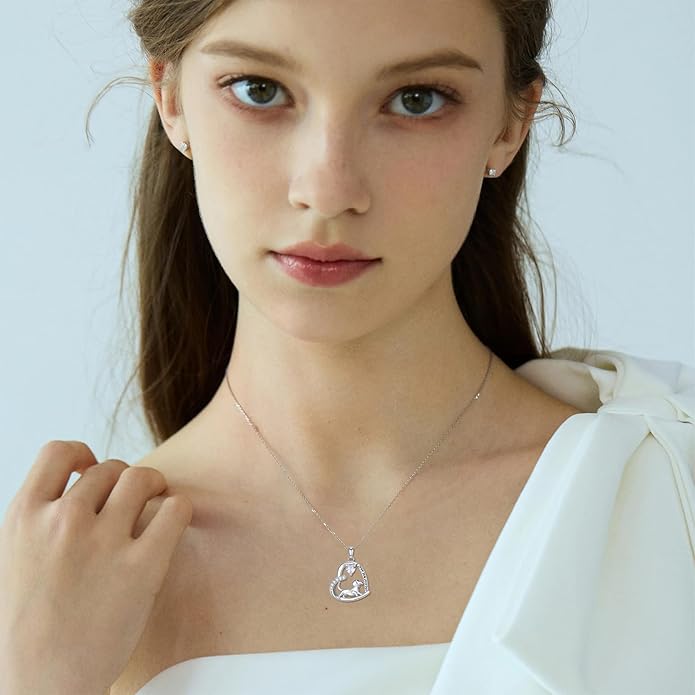 Dachshund Necklace 925 Sterling Silver Dachshund Birthstone Pendant Cute Animal Puppy Dog Dachshund Jewelry Gifts for Women Dachshund Lover