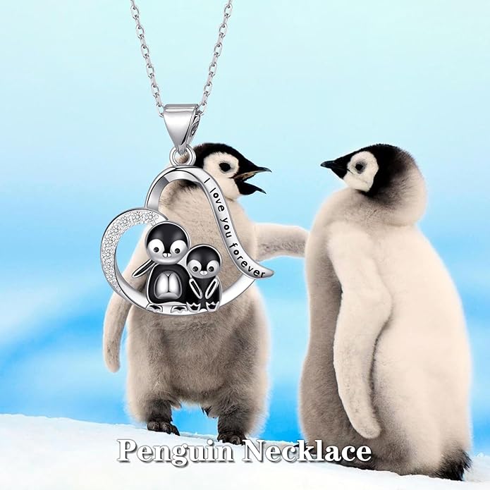 Penguin/Elephant/Frog Mushroom/Cat/Fox/Highland Cow/Axolotl/Yorkie Necklace Jewelry for Women Birthday Christmas Gifts