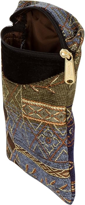 Danny K. Women's Tapestry Crossbody Cell Phone or Passport Purse, Handmade in USA