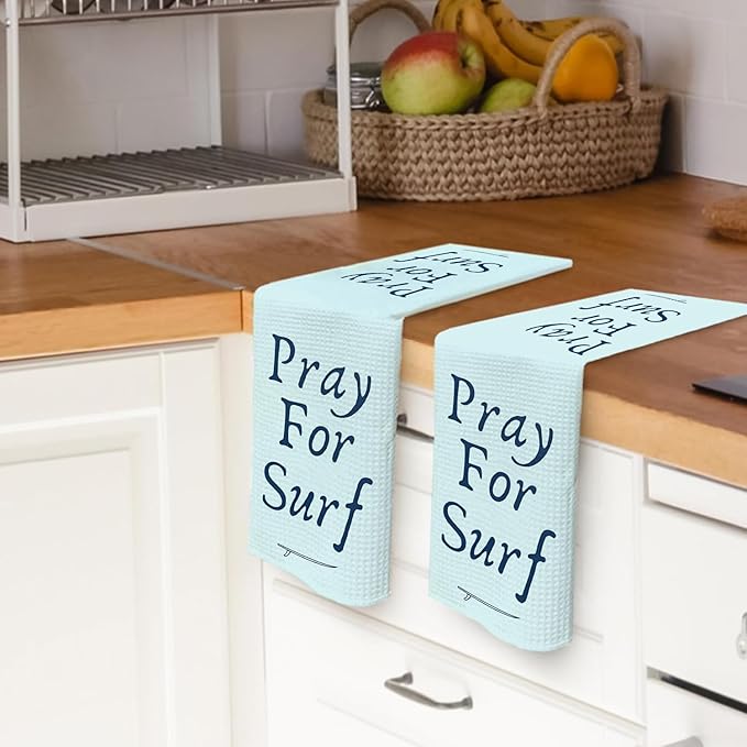 Coastal Beach Room Decor Towels 16″×24″, Beach Pray for Surf Bathroom Kitchen Decor Towels, Gifts for Surfing Enthusiasts