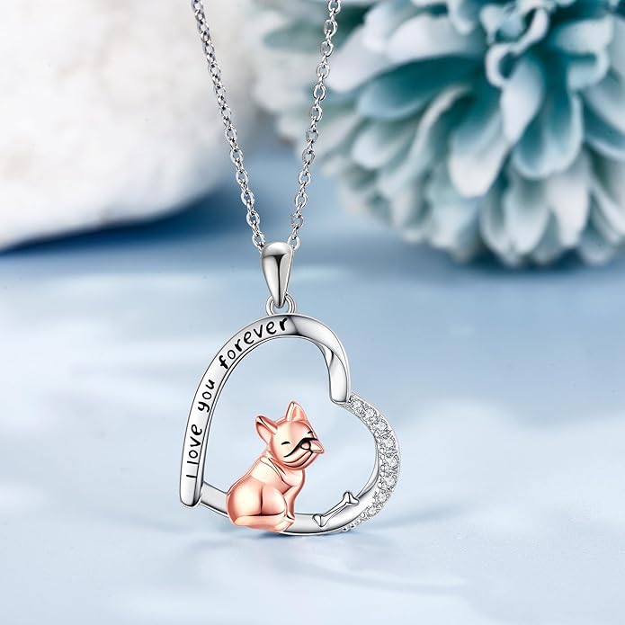 MONGAS Penguins/Guinea Pig/Pig/Fox/Corgi/Frog/Bunny/Koala8/Cow/French Bulldog Necklaces Penguin Gifts 925 Sterling Silver Hugging Penguins Cute Animal Jewelry for Women Sister