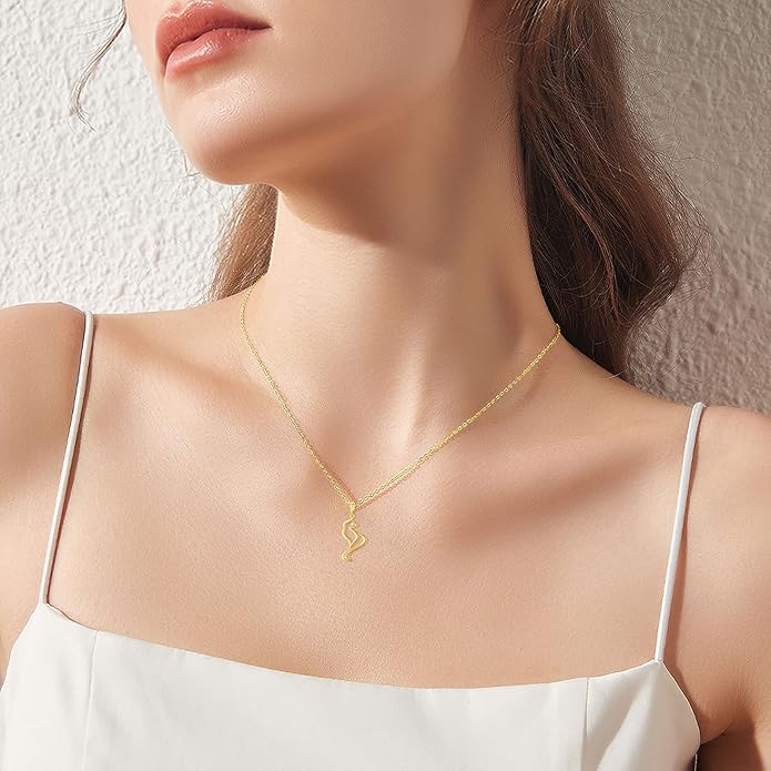WSX 14K Real Gold Animal Necklace for Women, Bear/Cat/Rabbit/Elephant/Horse Pendant Charm Jewelry Gifts Mother Day Valentine Christmas