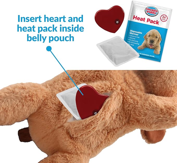 Original Snuggle Puppy Toys - Heartbeat Puppy for Dogs - Pet Anxiety Relief and Calming Aid - Comfort Dog Toys for Behavioral Training in Sleeping Biscuit