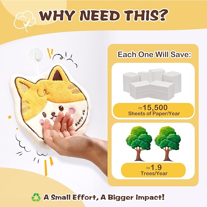 Cat Hand Towels Set for Bathroom: Gifts for Kids Teens Daughter Son Cat Lovers Cute Kitty Pattern Kitchen Towels Drying Your Hands Pads Hand Wiping Towels (1p)