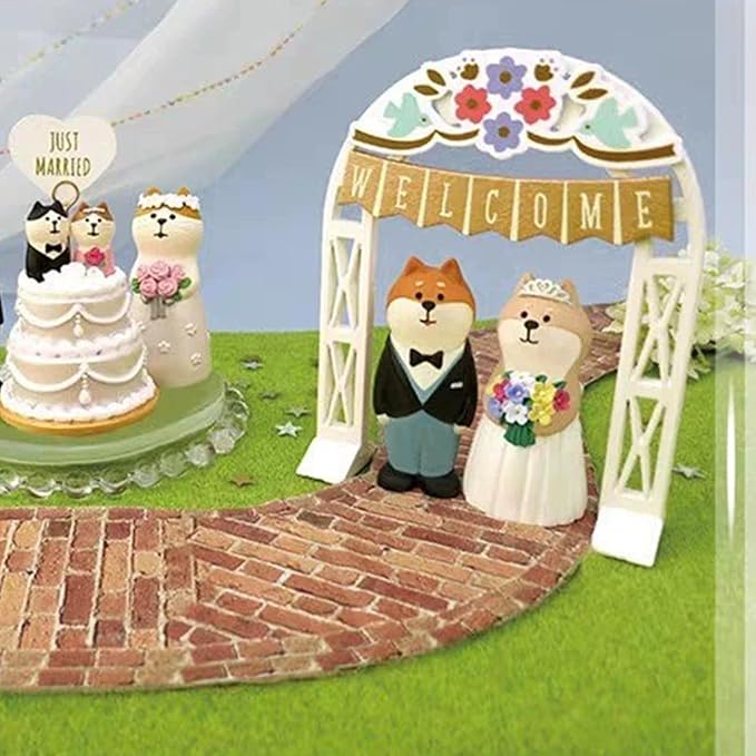 Miniature Figurines Dog Figurines Cute Desk Decor Groom Bride Wedding Gifts